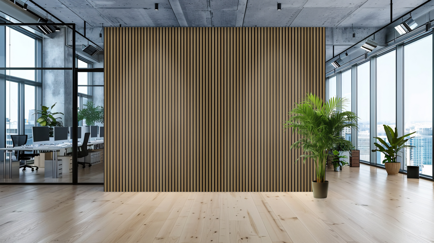 Canvas – Acoustic Top-Sided Mocha Oak Veneer Slat Wood Panel