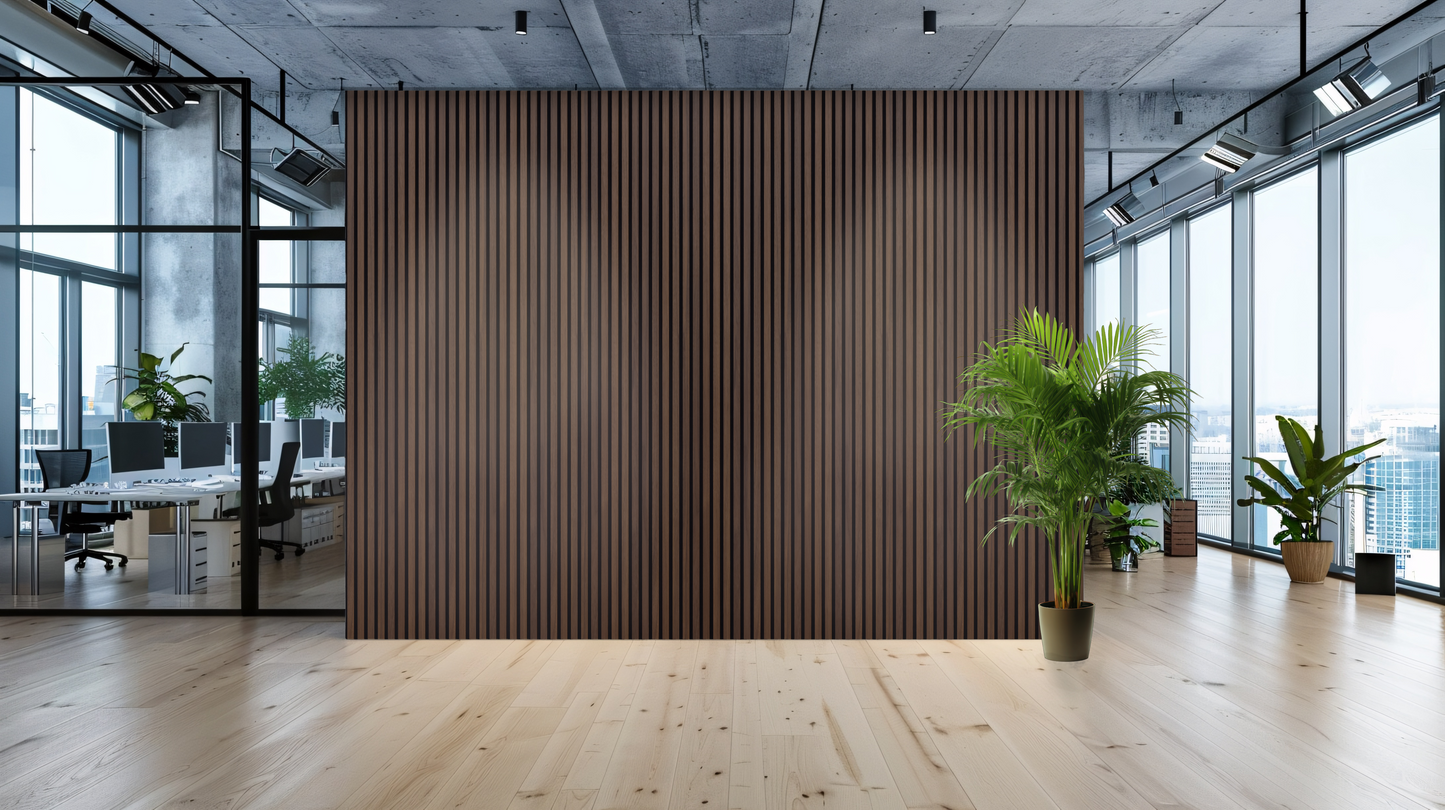 Meridian – Acoustic Top-Sided Walnut Veneer Slat Wood Panel