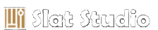 Logo of Slat Studio with a stylized 'S' on a black background